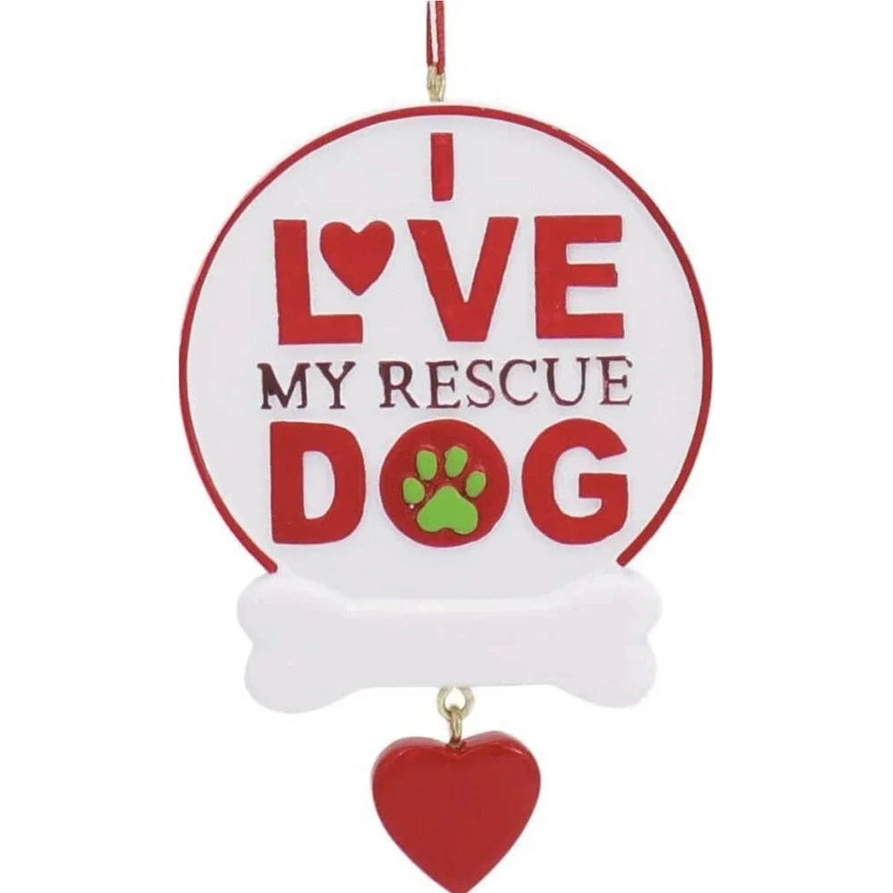Rescue Dog Christmas Ornament I Love My Rescue Dog Who Rescued Who Kurt S. Adler